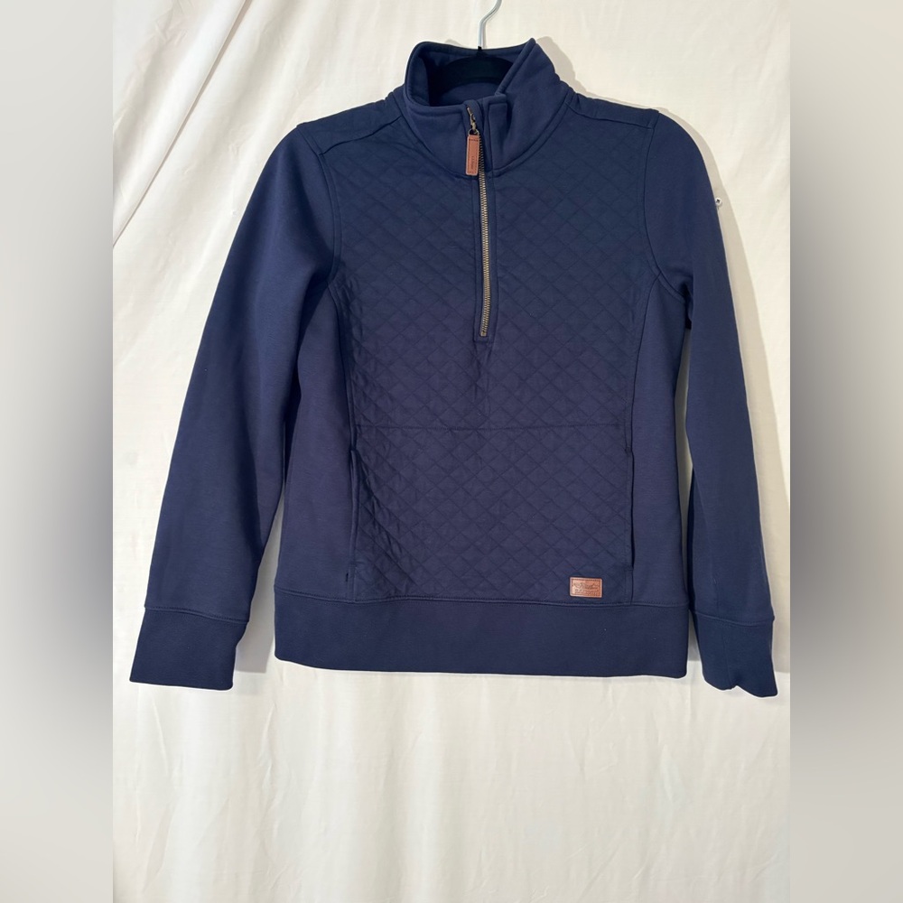 L.L. Bean Women's Navy Quilted Pullover Sweatshirt